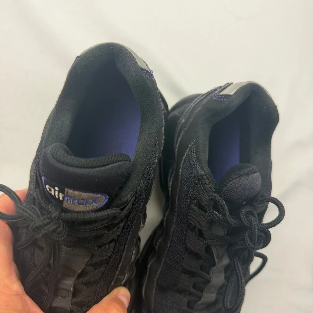 Nike Air Max 95 Sneakers Kids 5Y Black Purple Stitch DH4053-008 Low Top Shoes